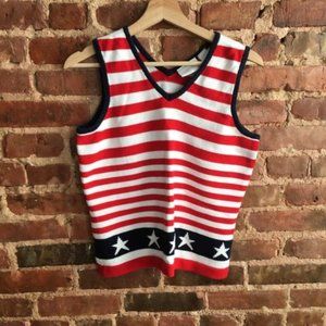 Liz Claiborne Sport American Flag Sweater Vest